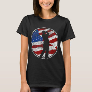 Amerikaanse golfvlag Amerikaanse golfer Vintage T-shirt