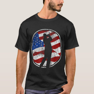 Amerikaanse golfvlag Amerikaanse golfer Vintage T-shirt