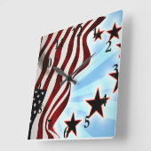 Amerikaanse golfvlag vierkante klok (Hoek)