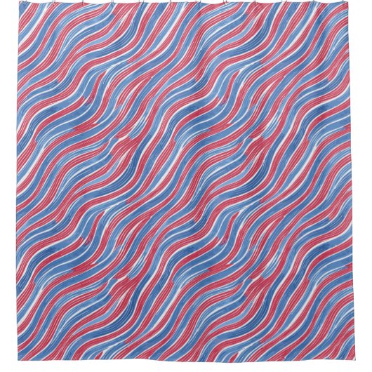 Amerikaanse golven douchegordijn (Voorkant)