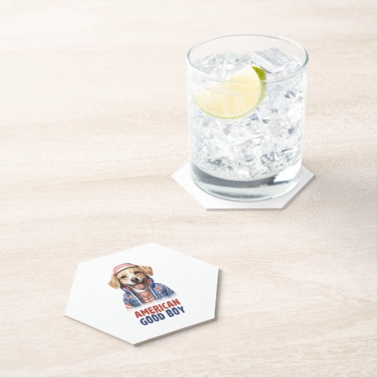 Amerikaanse GoodBoy Dog US Jacket de Juli Kartonnen Onderzetters (Insitu)