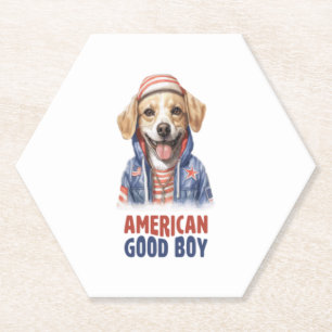 Amerikaanse GoodBoy Dog US Jacket de Juli Kartonnen Onderzetters
