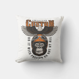 Amerikaanse Gorilla Motorfiets Vintage Biker Adela Kussen