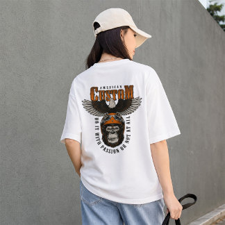 Amerikaanse Gorilla Motorfiets Vintage Biker Adela T-shirt