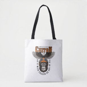 Amerikaanse Gorilla Motorfiets Vintage Biker Adela Tote Bag