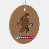 Amerikaanse Gorilla Rocket Patriotic American Flag Keramisch Ornament (Rechts)