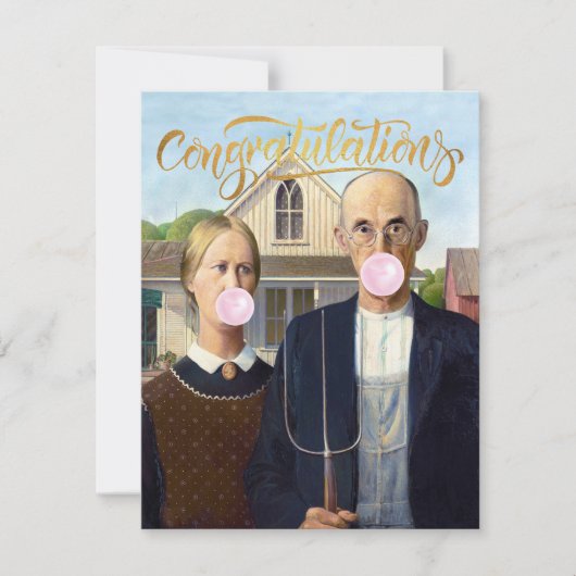 Amerikaanse Gothic Grant Wood Gefeliciteerd (Voorkant)