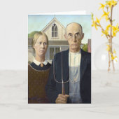 Amerikaanse Gothic - Grant Wood Kaart (Gele Bloem)