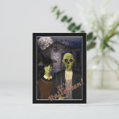 Amerikaanse Gothic Halloween Spukhuis Briefkaart (Staand voorkant)
