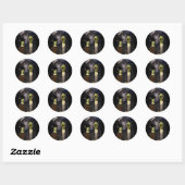 Amerikaanse Gothic Halloween Spukhuis Ronde Sticker (Vel)