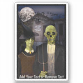 Amerikaanse Gothic Halloween Spukhuis Sticker (Voorkant)