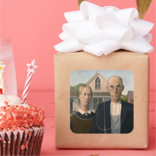 Amerikaanse Gothic: Landelijk leven Arme plattelan Vierkante Sticker