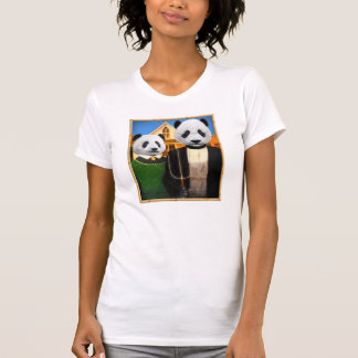Amerikaanse Gothic Panda met bamboelijst T-shirt