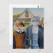 Amerikaanse Gothic Parody Painting Waterverf Art Briefkaart (Voorkant / Achterkant)