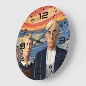 Amerikaanse Gothic Schreeuw Kunst Mashup Klok (Hoek)