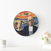 Amerikaanse Gothic Schreeuw Kunst Mashup Klok (Huis)