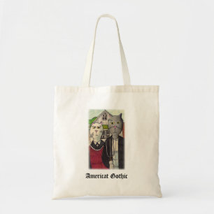 Amerikaanse gothische klassieke Gezegde Cartoon Tote Bag