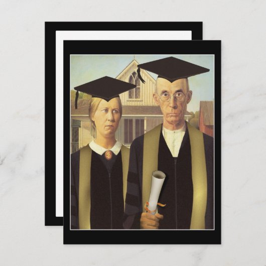 Amerikaanse Goticus Afstuderen Kaart (Voorkant / Achterkant)