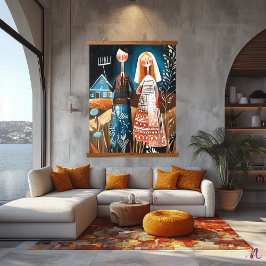 Amerikaanse gotiek opnieuw bedacht: grillige Abstr Hangend Wandkleed