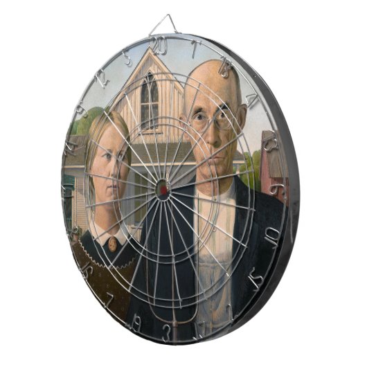 Amerikaanse gotiek: platteland leeft arm boer dartbord (Voorkant Rechts)