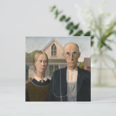 Amerikaanse gotiek: platteland leeft arm boer feestdagenkaart (Staand voorkant)