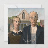 Amerikaanse gotiek: platteland leeft arm boer feestdagenkaart (Voorkant)