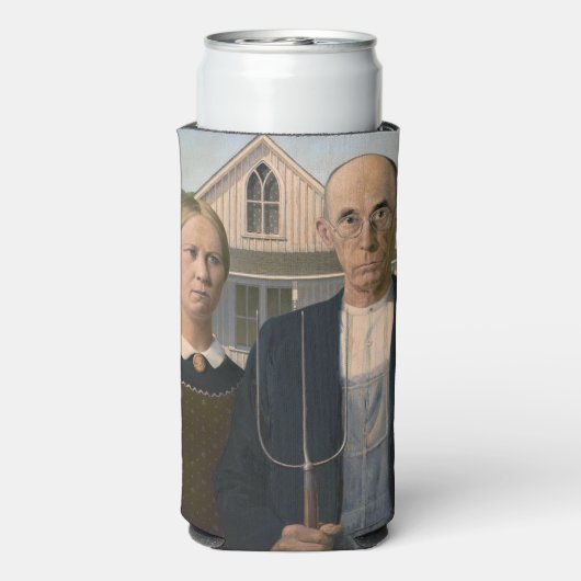 Amerikaanse gotiek: platteland leeft arm boer seltzer blikjeskoeler (Seltzer Achterkant)