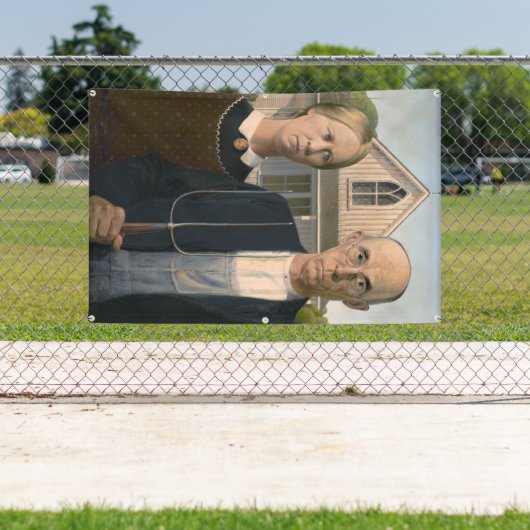 Amerikaanse gotiek: platteland leeft arm boer spandoek (Insitu)