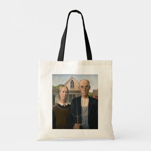 Amerikaanse gotiek: platteland leeft arm boer tote bag (Achterkant)