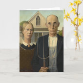 Amerikaanse Gotisch van Grant Wood Kaart (Gele Bloem)