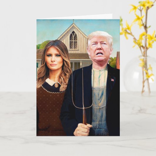 Amerikaanse Gotisch van Trumped Kaart (Gele Bloem)