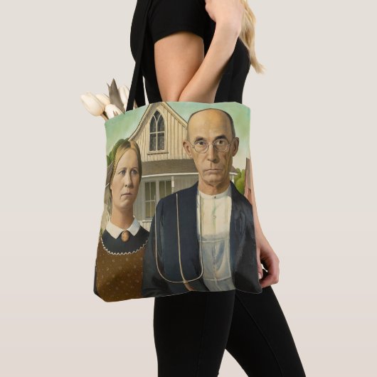Amerikaanse gotische boodschappentas tote bag (Dichtbij)