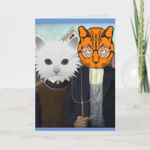 AMERIKAANSE GOTISCHE KAT VERJAARDAGSCARD HIJ OF ZI KAART