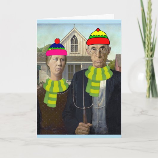 AMERIKAANSE GOTISCHE KERST-HUWELIJKSKAARTEN KAART (Voorkant)