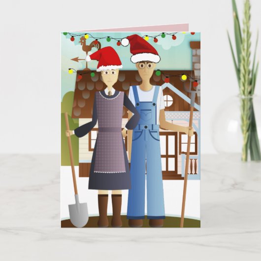AMERIKAANSE GOTISCHE KERSTKAART  KAART (Voorkant)