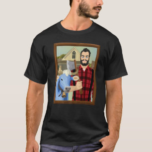 Amerikaanse gotische parodie MN Paul Bunyan en Bab T-shirt