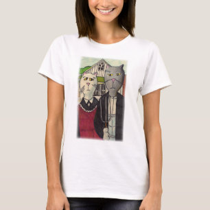 Amerikaanse Gotische Schattigee Cartoon Classic Ca T-shirt