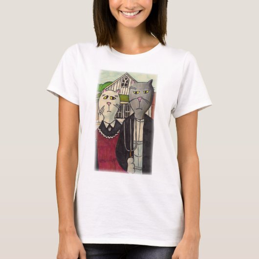 Amerikaanse Gotische Schattigee Cartoon Classic Ca T-shirt (Voorkant)