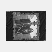 Amerikaanse gotische skelet Halloween-kostuum  Fleece Deken (Voorkant (Horizontaal))