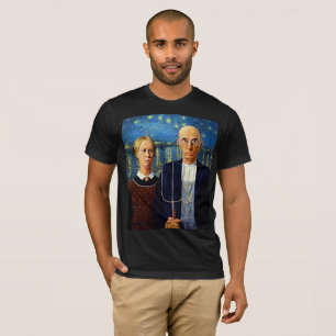 Amerikaanse gotische Sterrennacht T-shirt