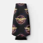 Amerikaanse goudadelaar, vlag zwarte-blauwe-flesko flesjeskoeler (Voorkant)