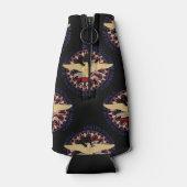 Amerikaanse goudadelaar, vlag zwarte-blauwe-flesko flesjeskoeler (Achterkant)