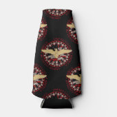 Amerikaanse goudadelaar, vlag zwarte-rode-fleskoel flesjeskoeler (Voorkant)