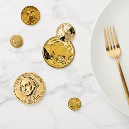 Amerikaanse gouden munten confetti (Groep)
