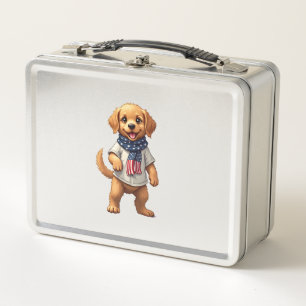 Amerikaanse Gouden Puppy Vintage Patriottisch Shir