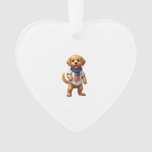 Amerikaanse Gouden Puppy Vintage Patriottisch Shir Ornament
