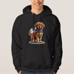 Amerikaanse Gouden Puppy Vintage Patriottisch T-sh Hoodie
