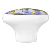 Amerikaanse goudfinch vogelhuis - bloemtuin keramische knop (Zijkant)