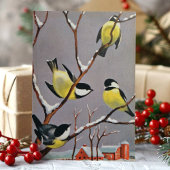 -Amerikaanse goudfinch-vogelwinterscène Feestdagen Kaart