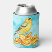 Amerikaanse goudvink aardappel chip vogel illustra blikjeskoeler (Blikje Voorkant)